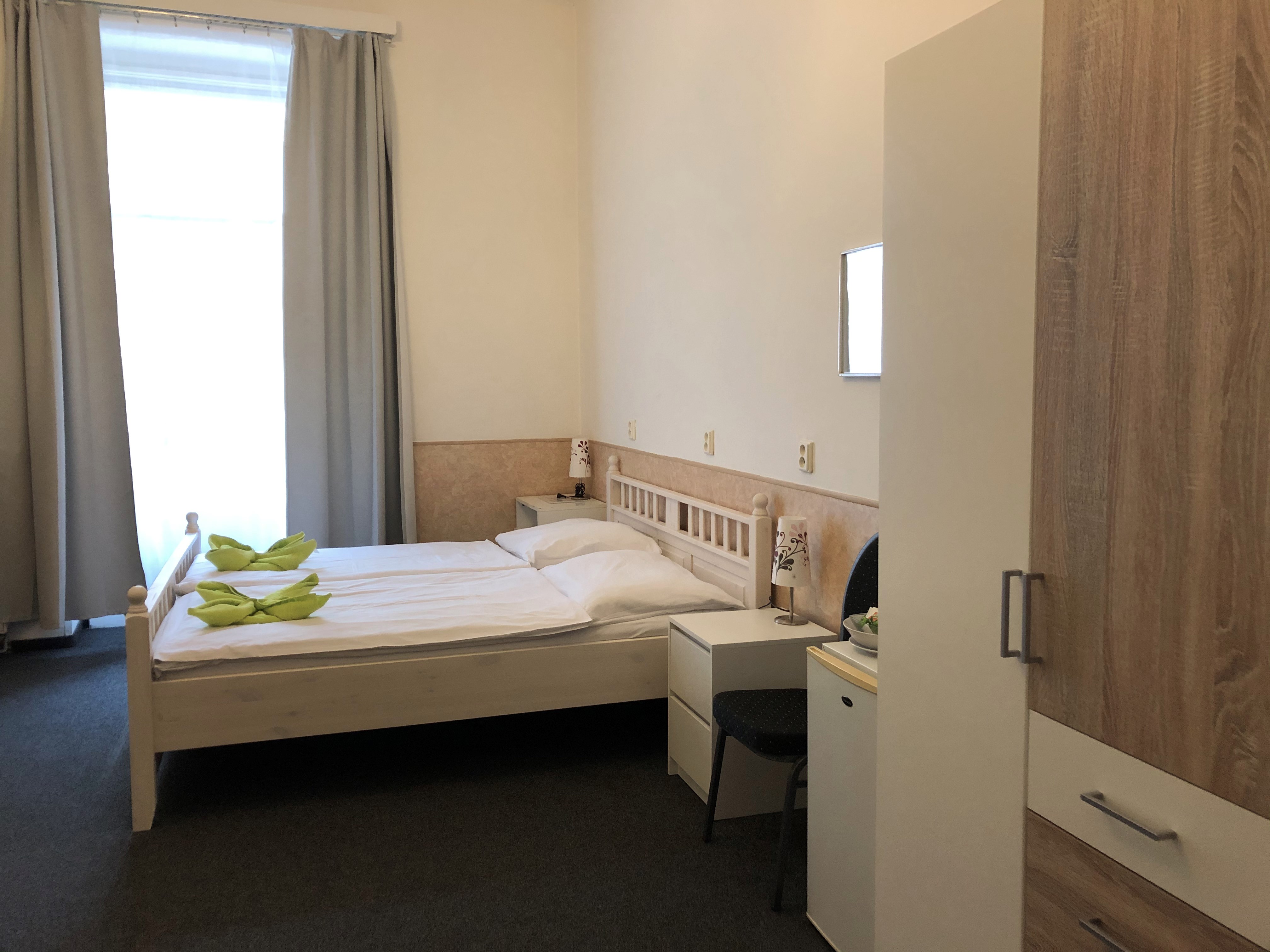 A double room with shared bathroom